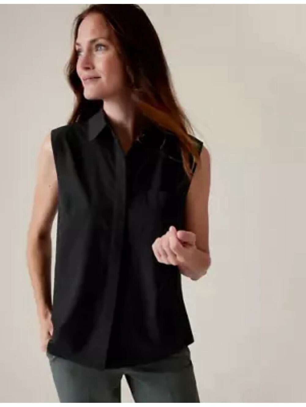 Fabulous Athleta Everlasting L Tank Top Black Large Ret. $109 Stretchy Light
